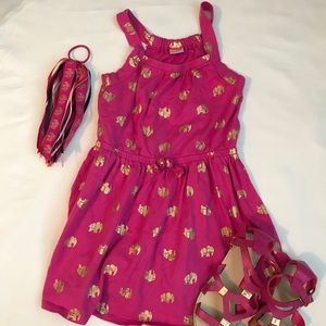 Girls Gymboree set Dress, hair tie and shoes